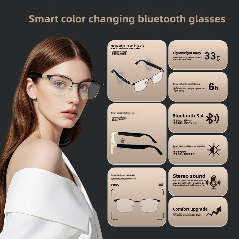 Gafas Inteligentes con Traducción IA y Bluetooth